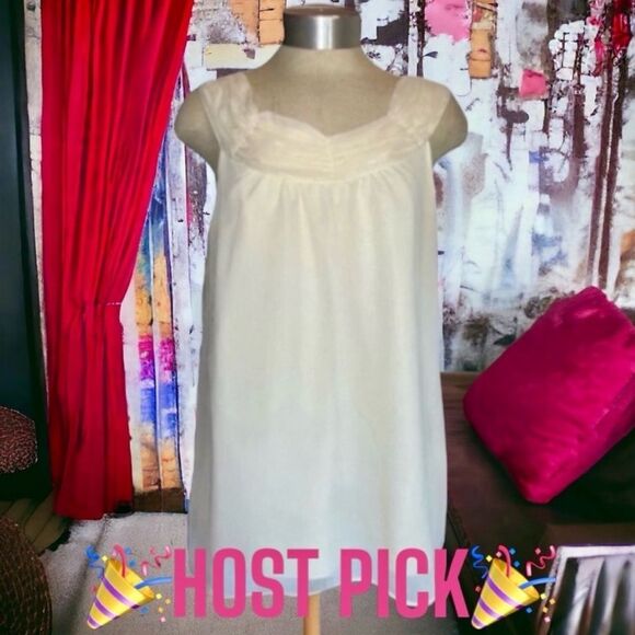 Sears Covington Vintage Y2K Top Sheer Lined Ruched Chiffon Sleeveless Blouse M - Picture 2 of 16